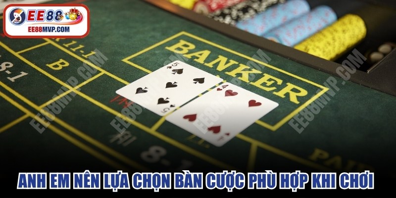Anh em nên lựa chọn bàn cược phù hợp khi chơi game 
